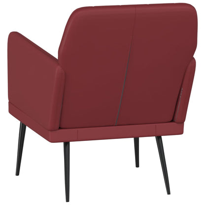 Fauteuil 61x78x80 cm kunstleer wijnrood