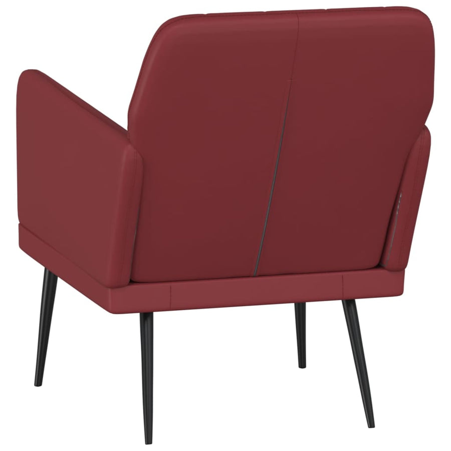 Fauteuil 61x78x80 cm kunstleer wijnrood