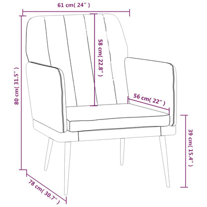 Fauteuil 61x78x80 cm kunstleer cappuccinokleurig