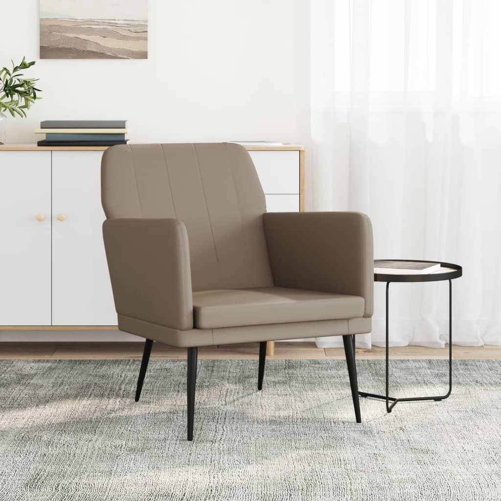Fauteuil 61x78x80 cm kunstleer cappuccinokleurig