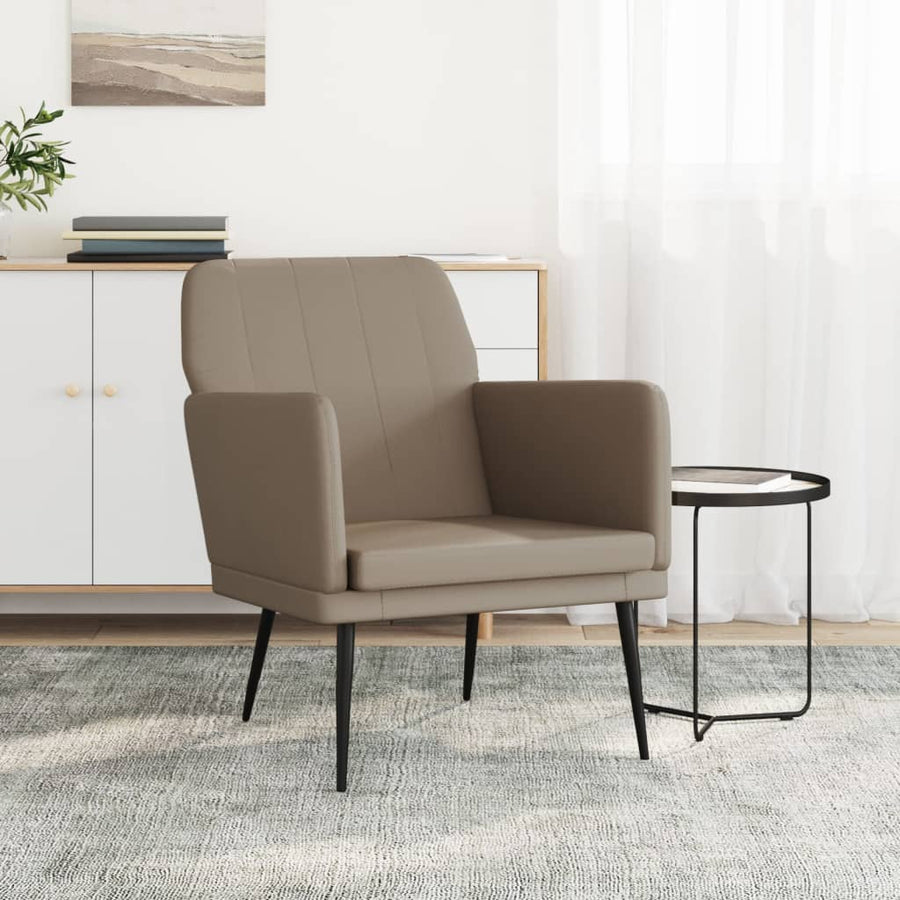 Fauteuil 61x78x80 cm kunstleer cappuccinokleurig