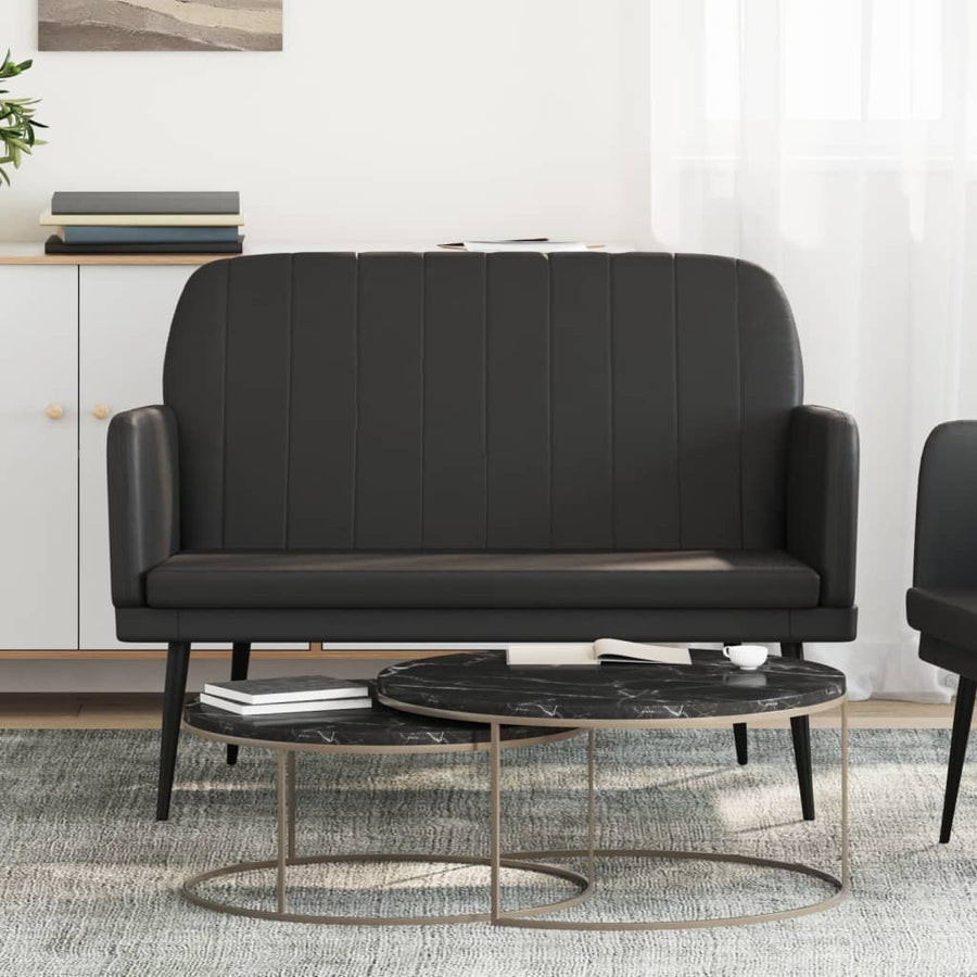 Bankje 107x80x81 cm kunstleer zwart
