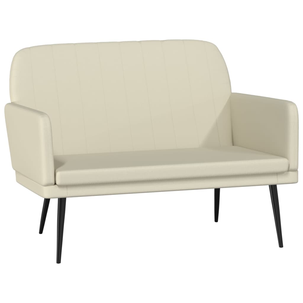 Bankje 107x80x81 cm kunstleer crèmekleurig