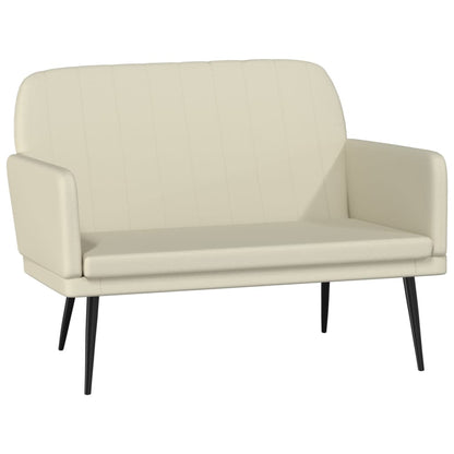 Bankje 107x80x81 cm kunstleer crèmekleurig