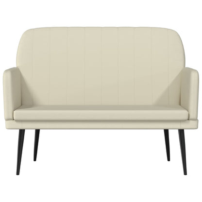 Bankje 107x80x81 cm kunstleer crèmekleurig