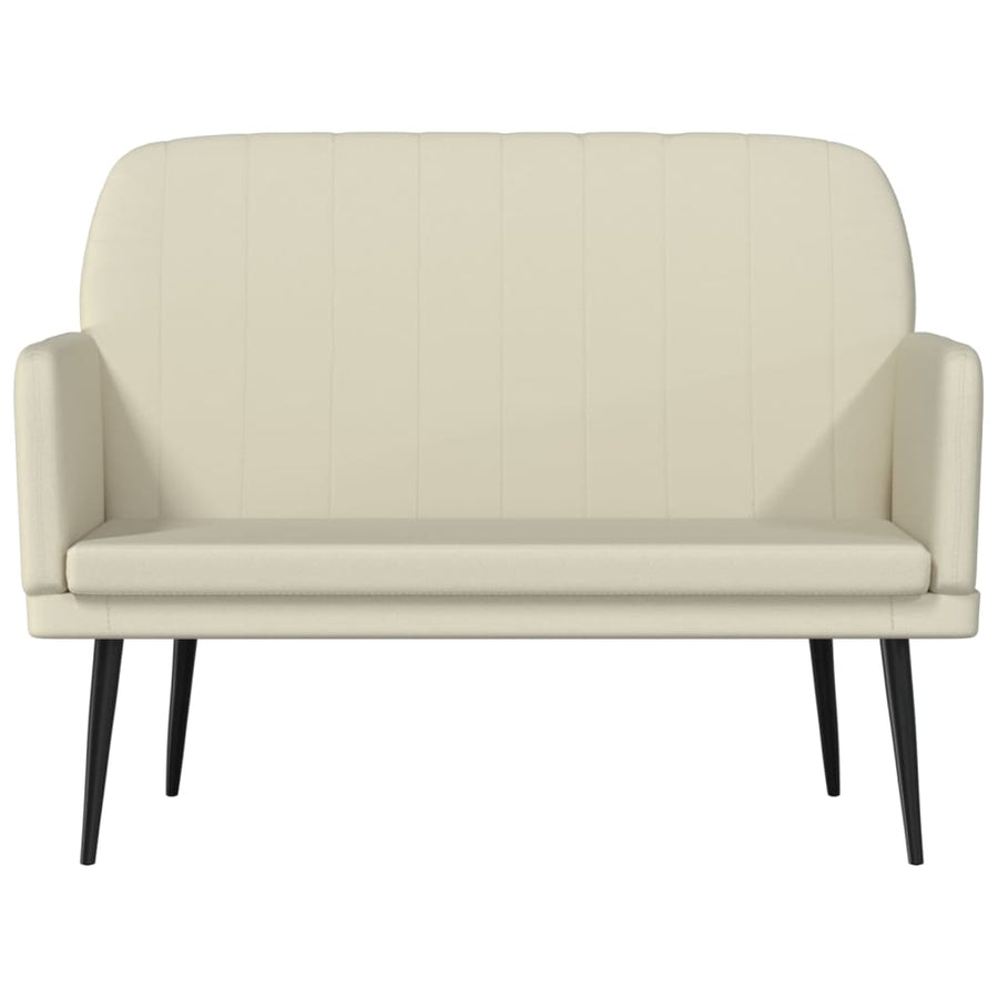 Bankje 107x80x81 cm kunstleer crèmekleurig