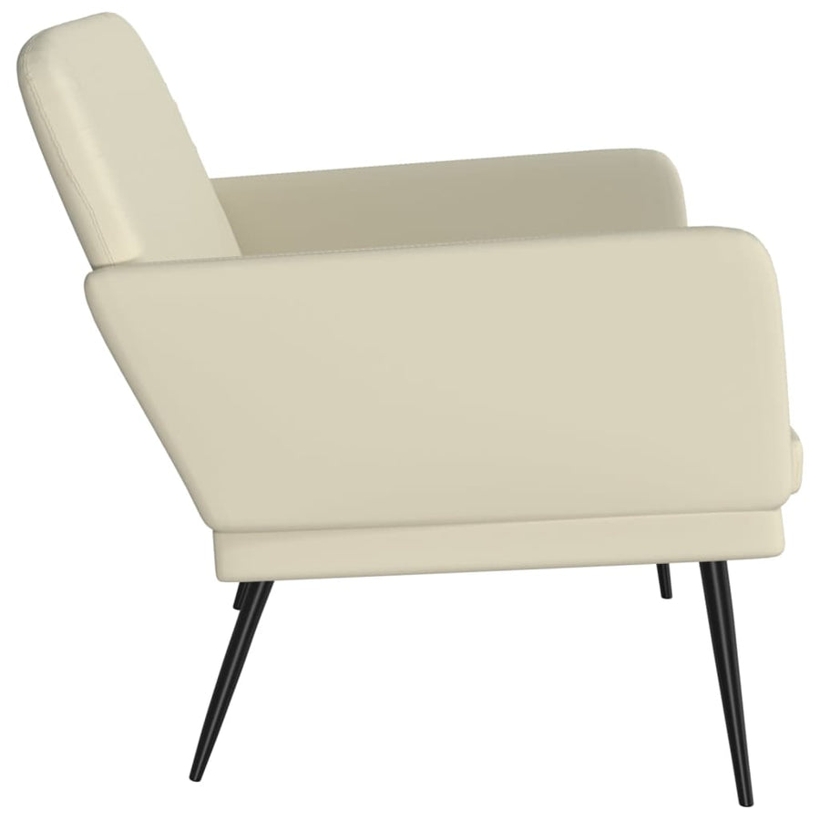 Bankje 107x80x81 cm kunstleer crèmekleurig