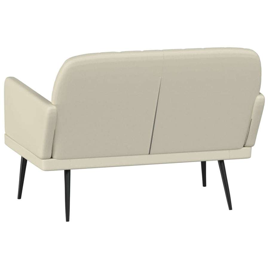 Bankje 107x80x81 cm kunstleer crèmekleurig