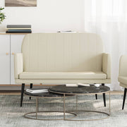 Bankje 107x80x81 cm kunstleer crèmekleurig