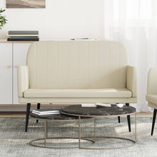 Bankje 107x80x81 cm kunstleer crèmekleurig