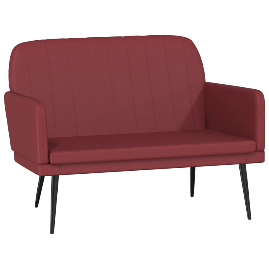 Bankje 107x80x81 cm kunstleer wijnrood