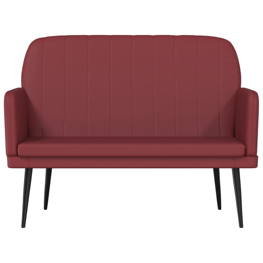 Bankje 107x80x81 cm kunstleer wijnrood
