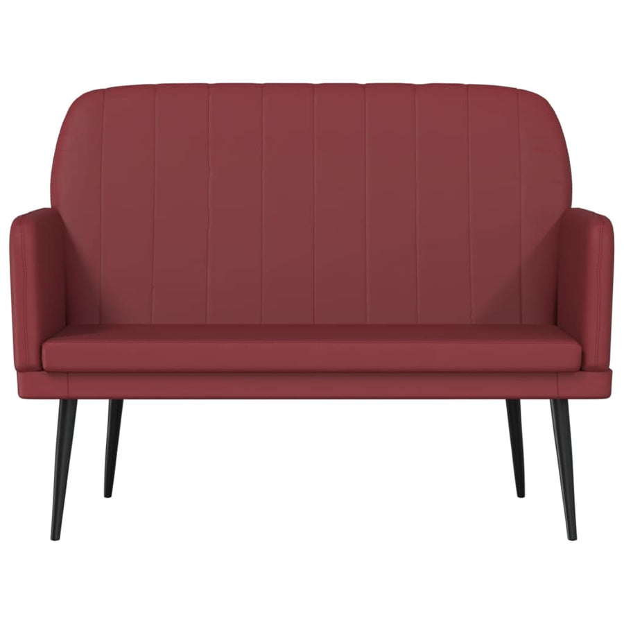 Bankje 107x80x81 cm kunstleer wijnrood