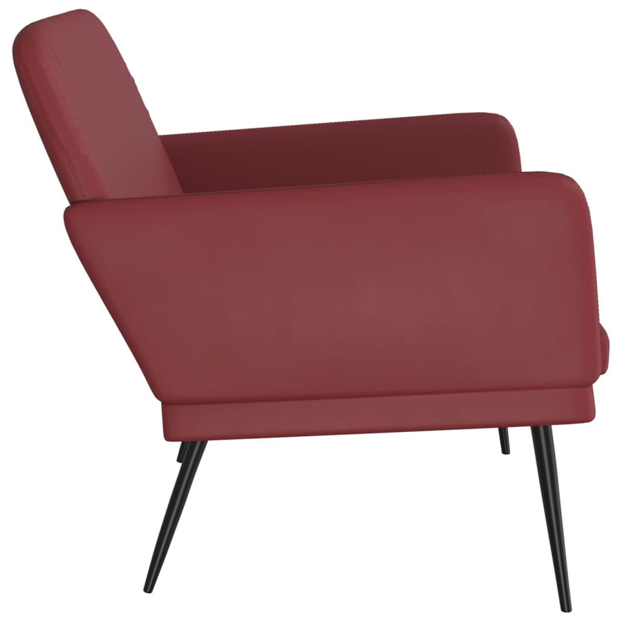 Bankje 107x80x81 cm kunstleer wijnrood