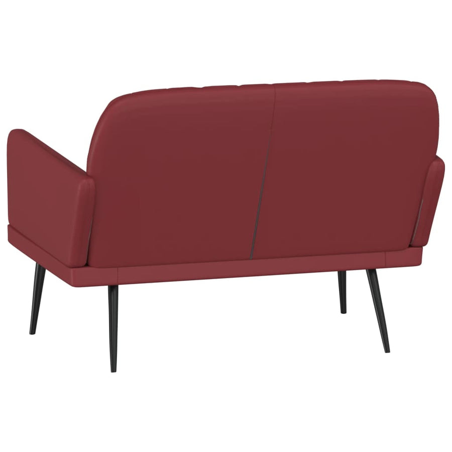 Bankje 107x80x81 cm kunstleer wijnrood