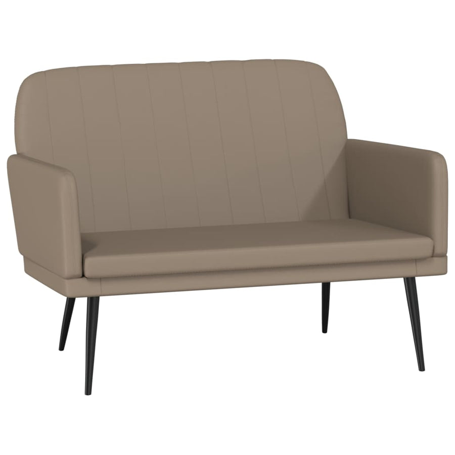 Bankje 107x80x81 cm kunstleer cappuccinokleurig