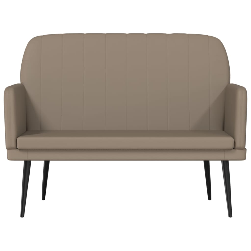 Bankje 107x80x81 cm kunstleer cappuccinokleurig