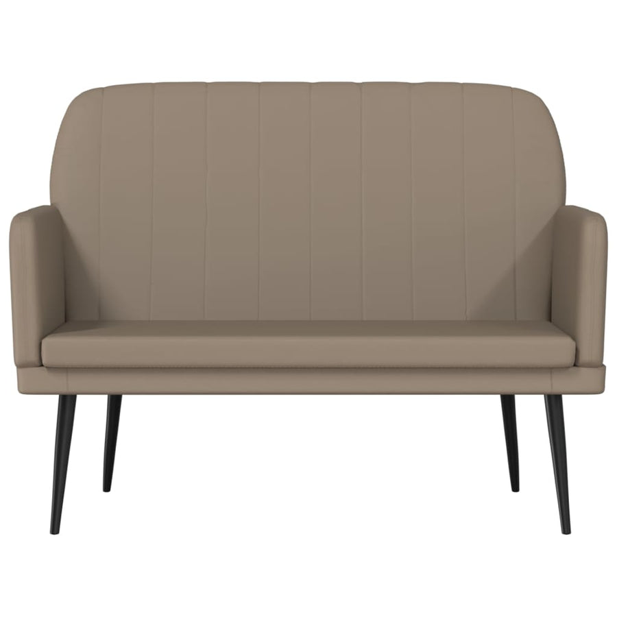 Bankje 107x80x81 cm kunstleer cappuccinokleurig