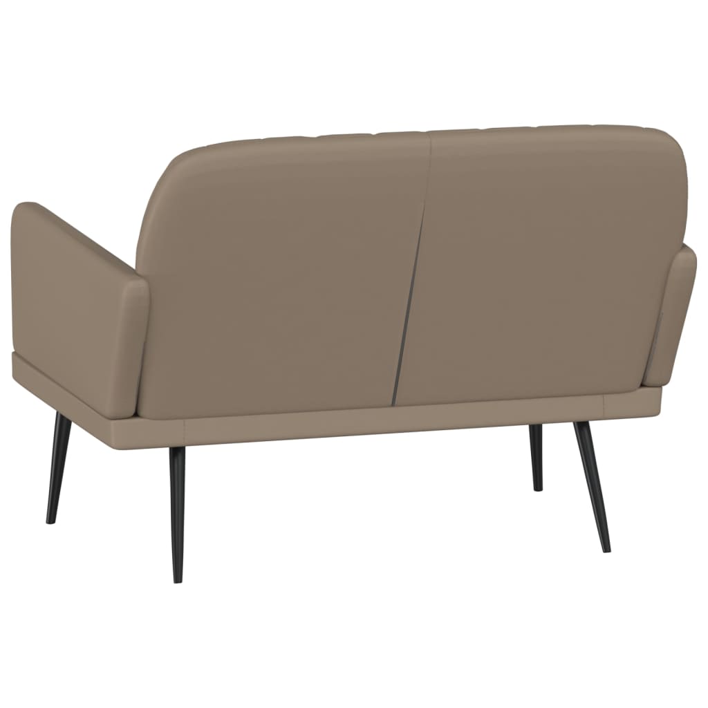 Bankje 107x80x81 cm kunstleer cappuccinokleurig