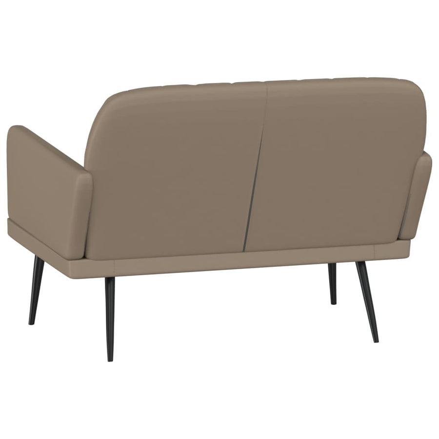 Bankje 107x80x81 cm kunstleer cappuccinokleurig