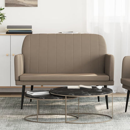 Bankje 107x80x81 cm kunstleer cappuccinokleurig
