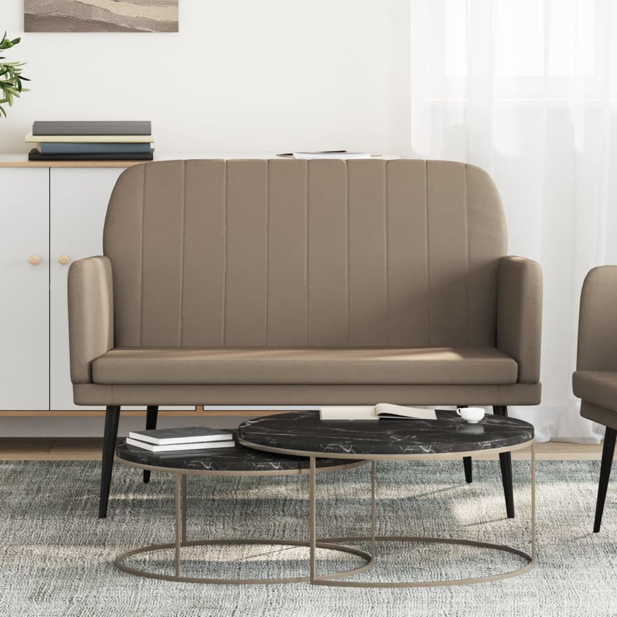 Bankje 107x80x81 cm kunstleer cappuccinokleurig
