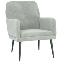 Fauteuil 62X79X79 Cm Fluweel Lichtgrijs
