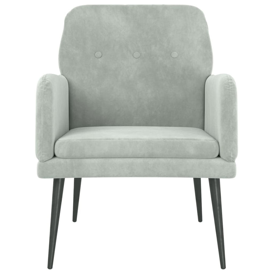 Fauteuil 62X79X79 Cm Fluweel Lichtgrijs