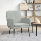 Fauteuil 62X79X79 Cm Fluweel Lichtgrijs