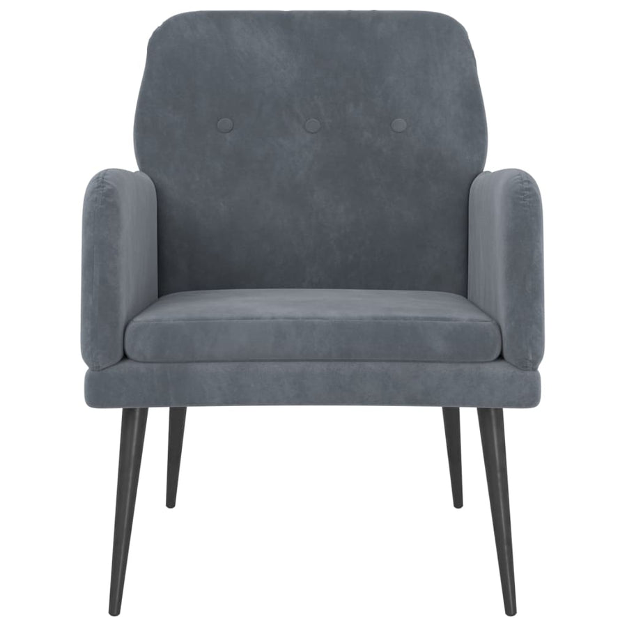 Fauteuil 62X79X79 Cm Fluweel Donkergrijs