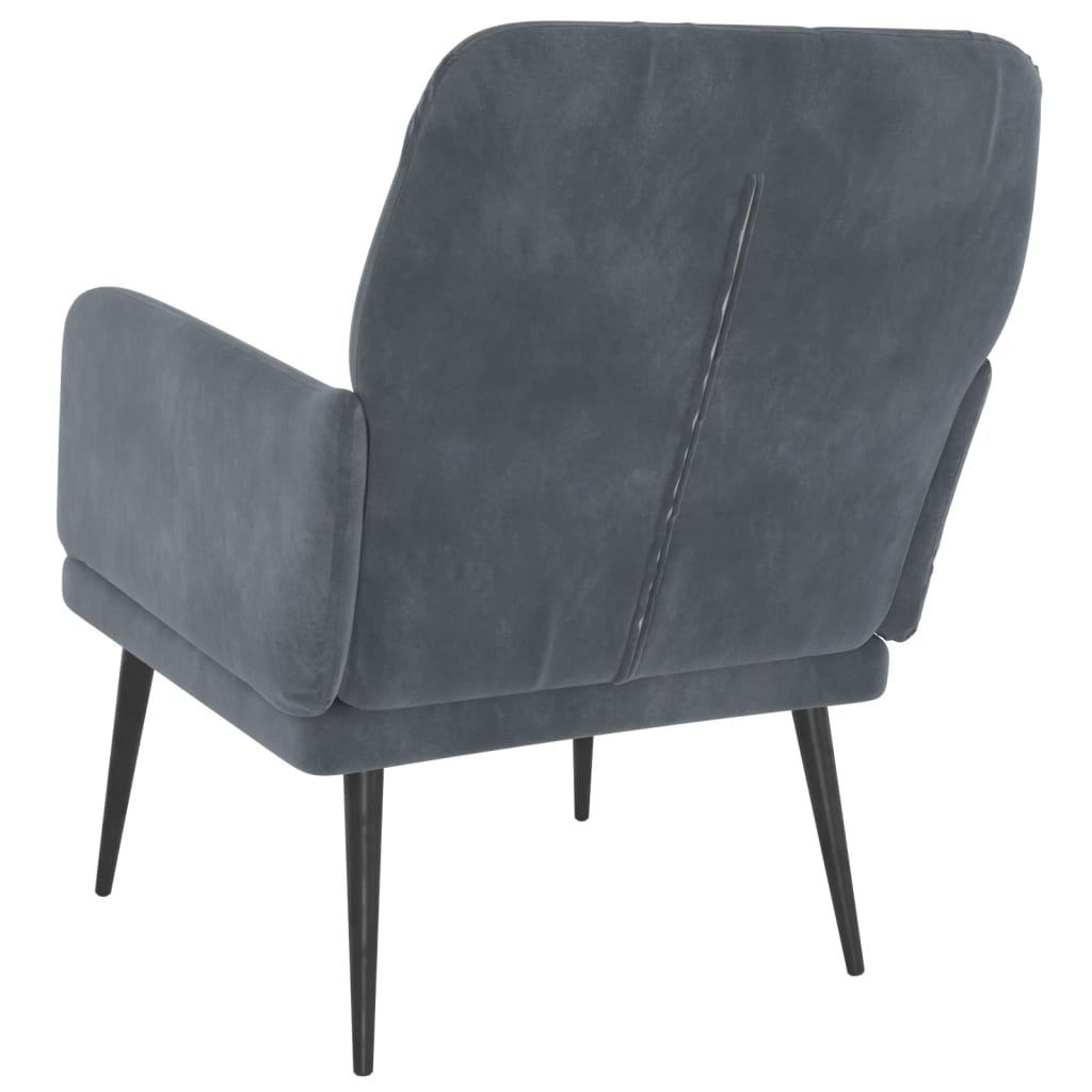 Fauteuil 62X79X79 Cm Fluweel Donkergrijs