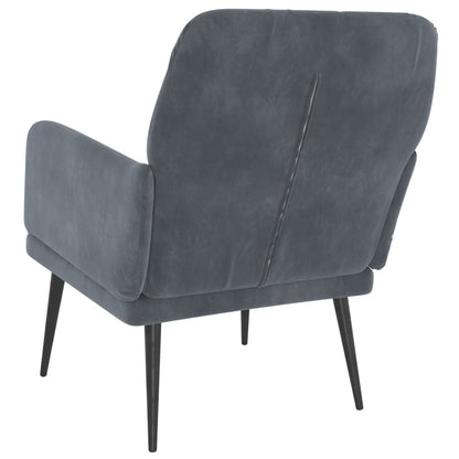 Fauteuil 62X79X79 Cm Fluweel Donkergrijs