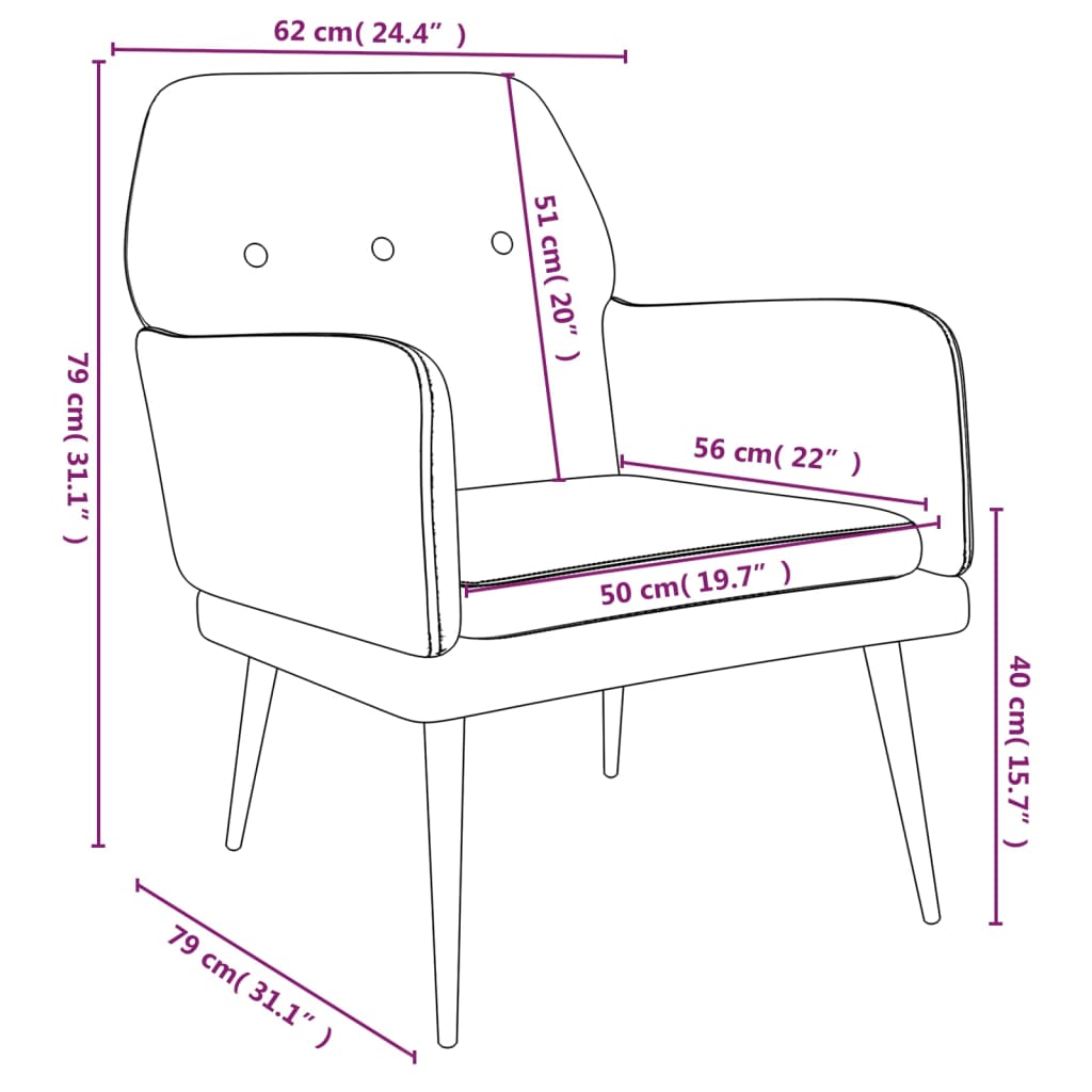 Fauteuil 62X79X79 Cm Fluweel Donkergroen