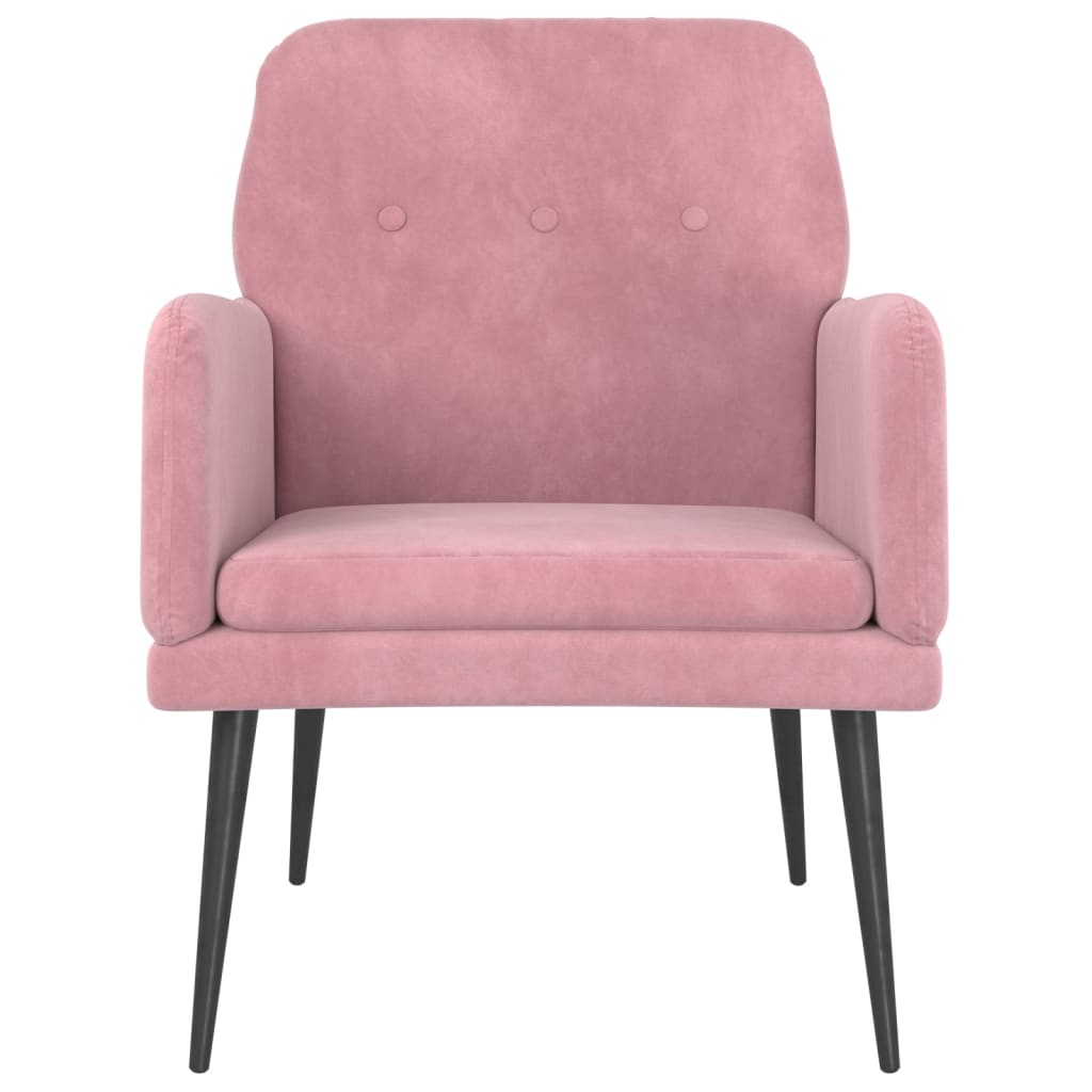 Fauteuil 62X79X79 Cm Fluweel Roze
