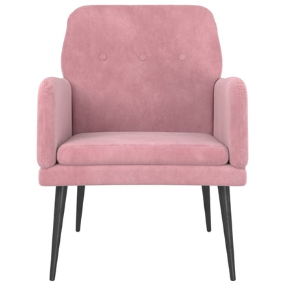 Fauteuil 62X79X79 Cm Fluweel Roze