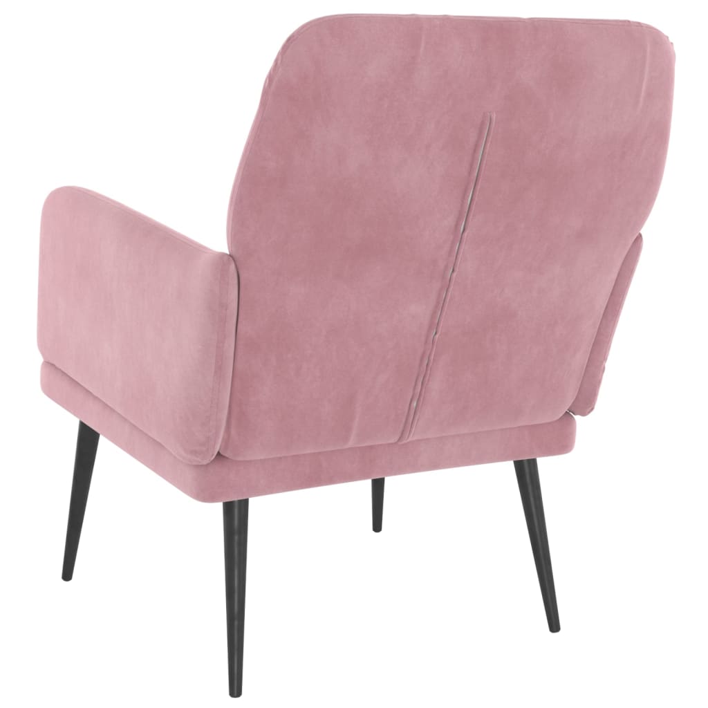 Fauteuil 62X79X79 Cm Fluweel Roze