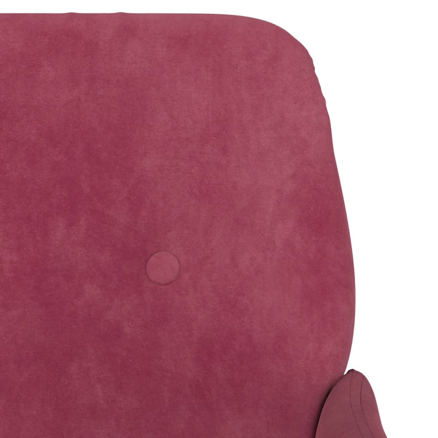 Fauteuil 62X79X79 Cm Fluweel Wijnrood 1