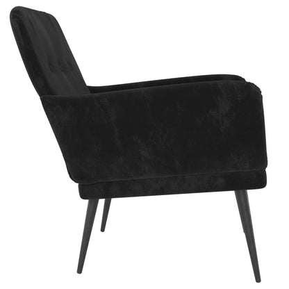 Fauteuil 62x79x79 cm fluweel zwart Zwart