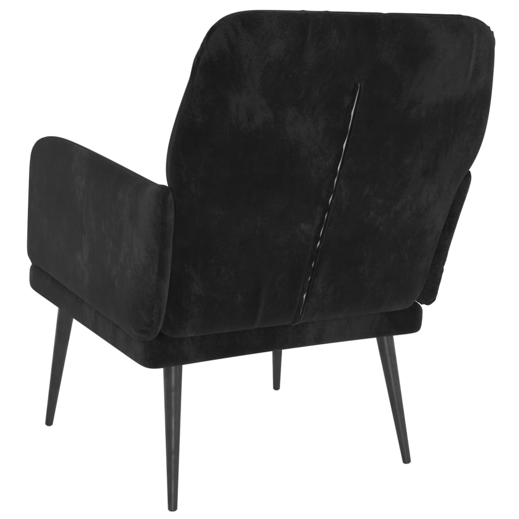Fauteuil 62x79x79 cm fluweel zwart Zwart