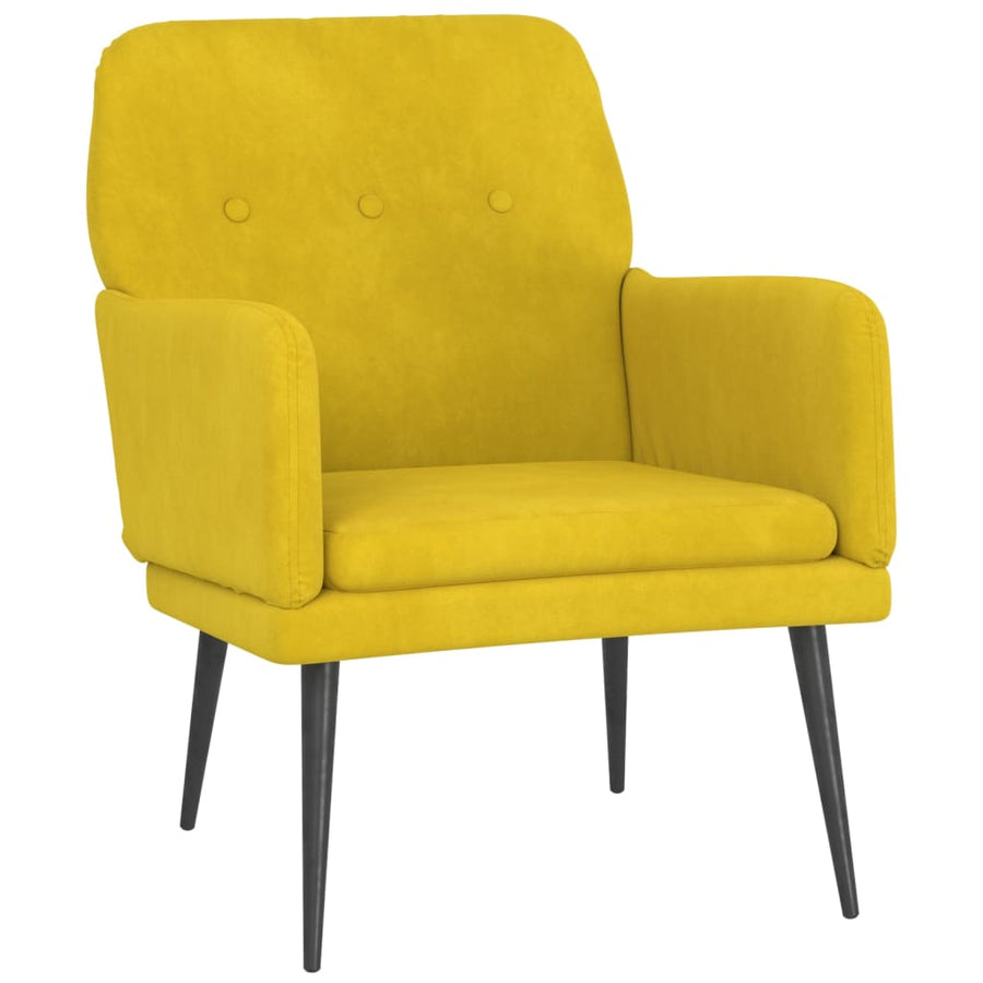 Fauteuil 62X79X79 Cm Fluweel Geel 1