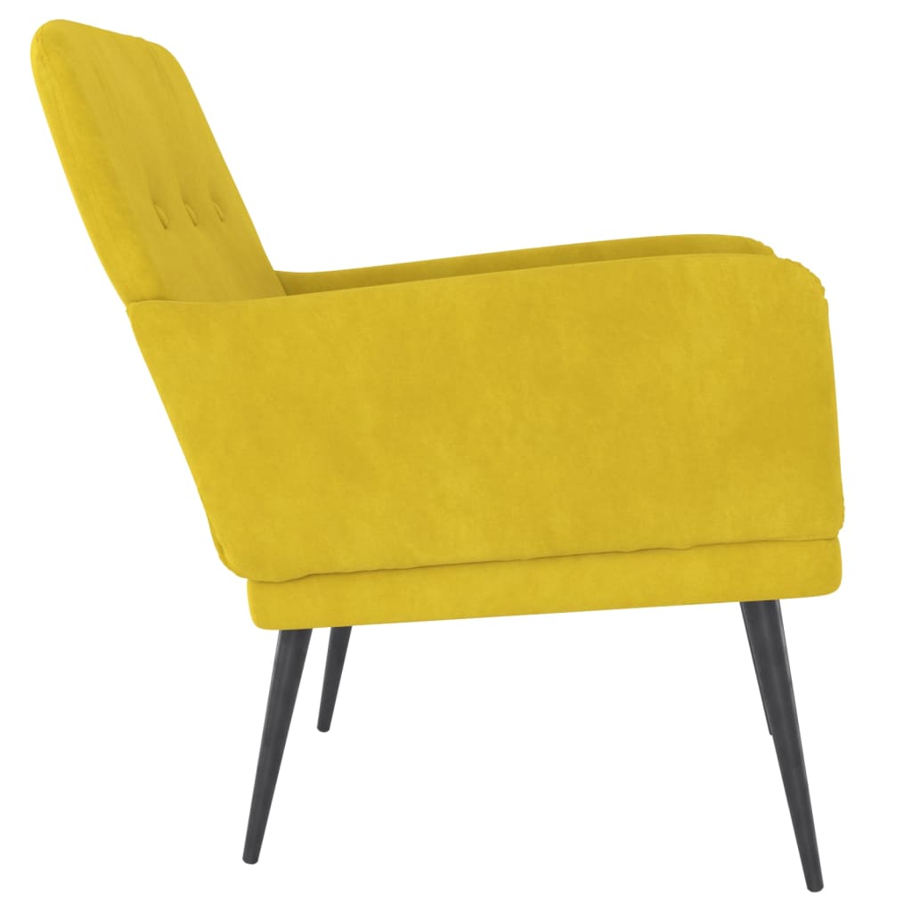 Fauteuil 62X79X79 Cm Fluweel Geel 1