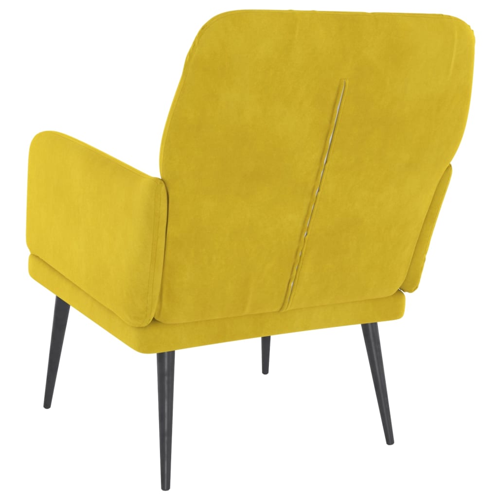 Fauteuil 62X79X79 Cm Fluweel Geel 1