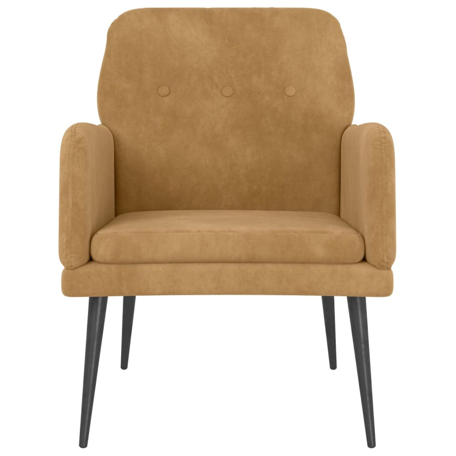 Fauteuil 62X79X79 Cm Fluweel Bruin 1