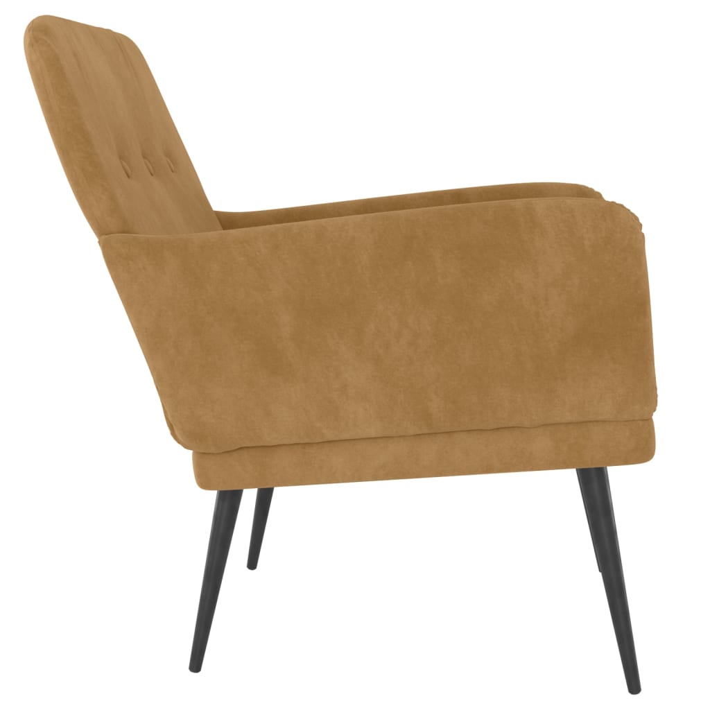 Fauteuil 62X79X79 Cm Fluweel Bruin 1