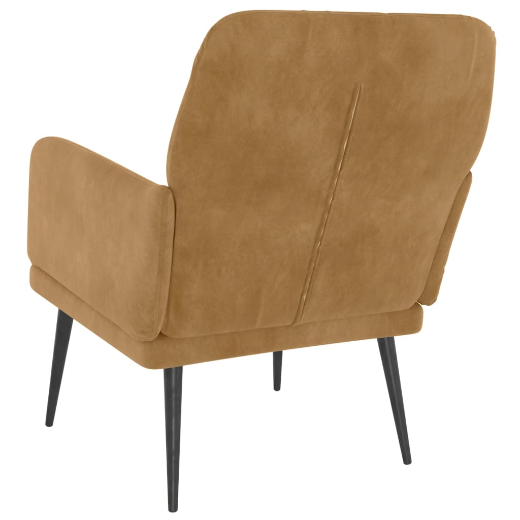 Fauteuil 62X79X79 Cm Fluweel Bruin 1