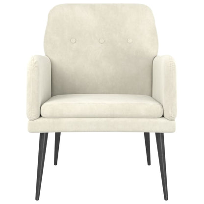 Fauteuil 62X79X79 Cm Fluweel Crèmekleurig