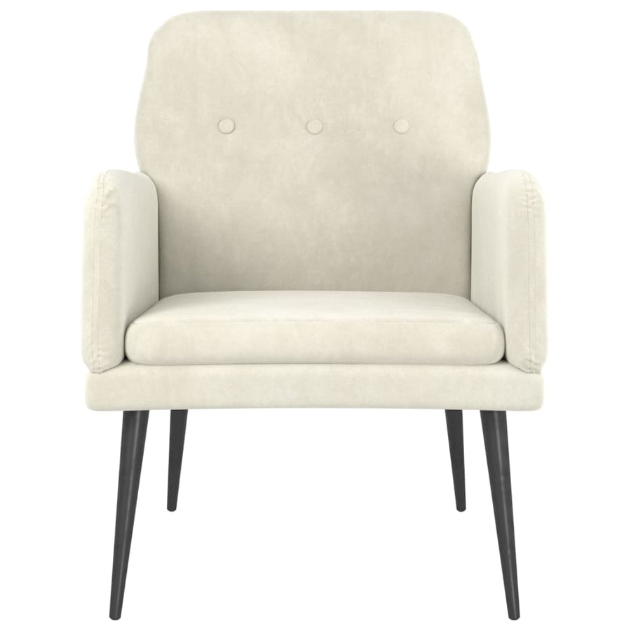 Fauteuil 62X79X79 Cm Fluweel Crèmekleurig