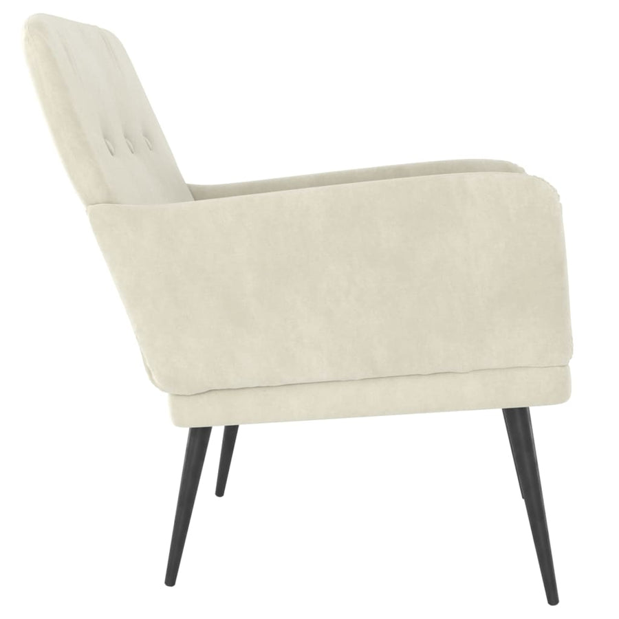 Fauteuil 62X79X79 Cm Fluweel Crèmekleurig