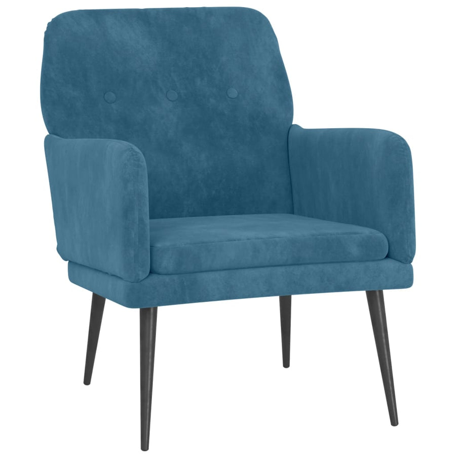 Fauteuil 62X79X79 Cm Fluweel Blauw