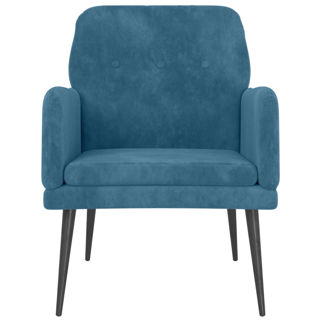 Fauteuil 62X79X79 Cm Fluweel Blauw